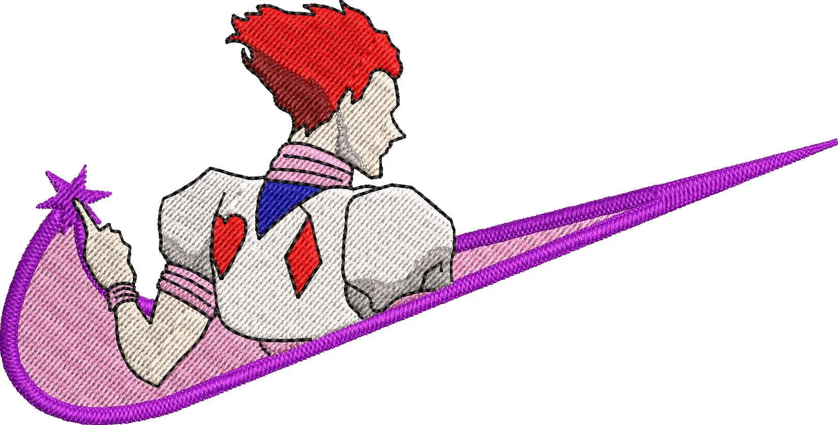  Hisoka Embroidery in Purple Nike Inspired Logo  embroidery pattern preview