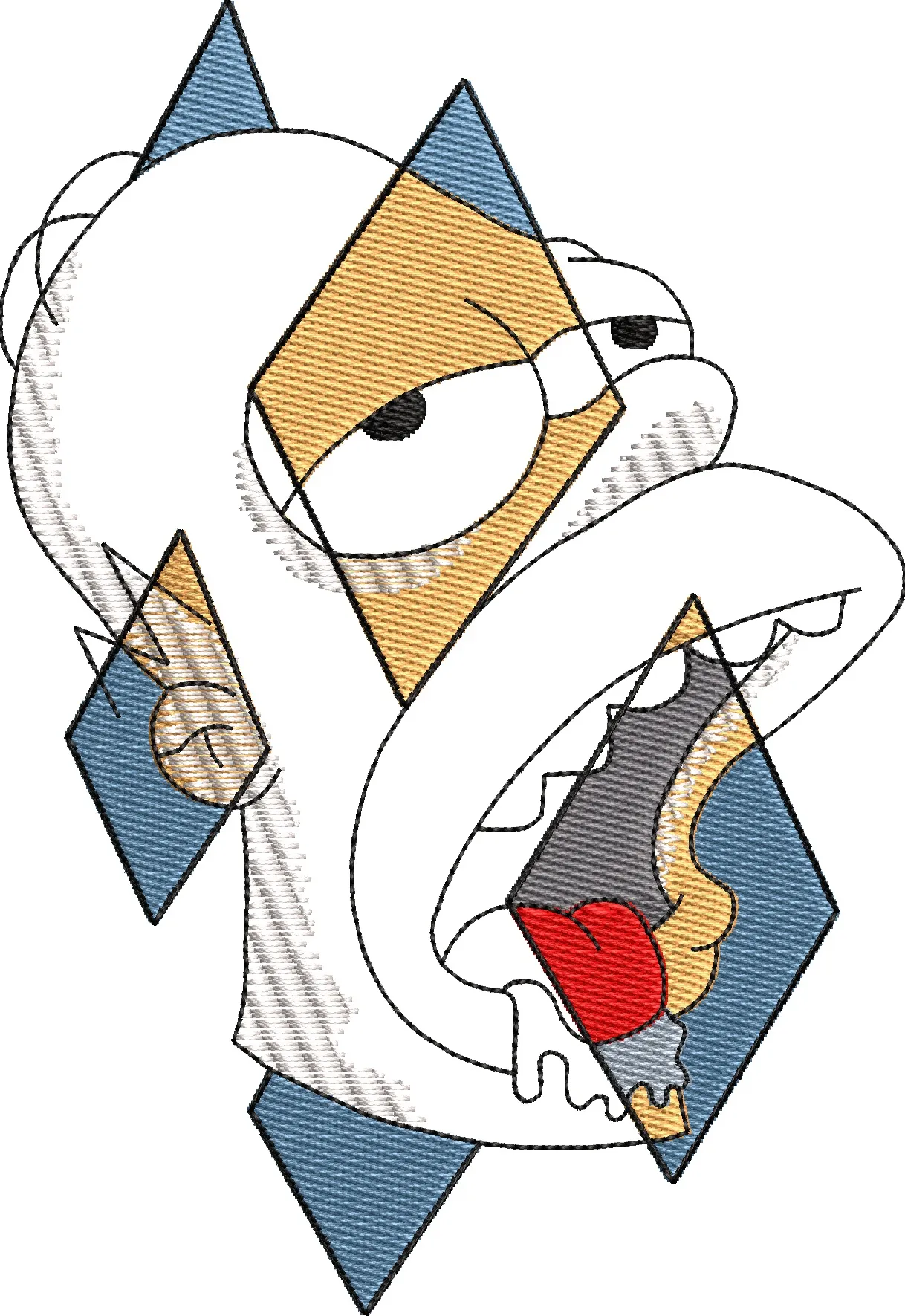  Homer Simpson Geometric Donut Embroidery  embroidery pattern preview