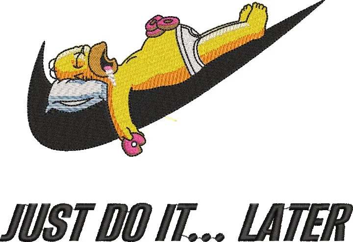 Main preview of  Homer Simpson Relaxing on Nike Swoosh 