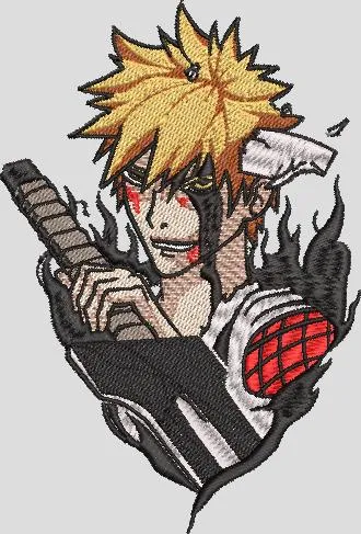  Ichigo Kurosaki Hollow Form with Sword Embroidery  embroidery pattern preview