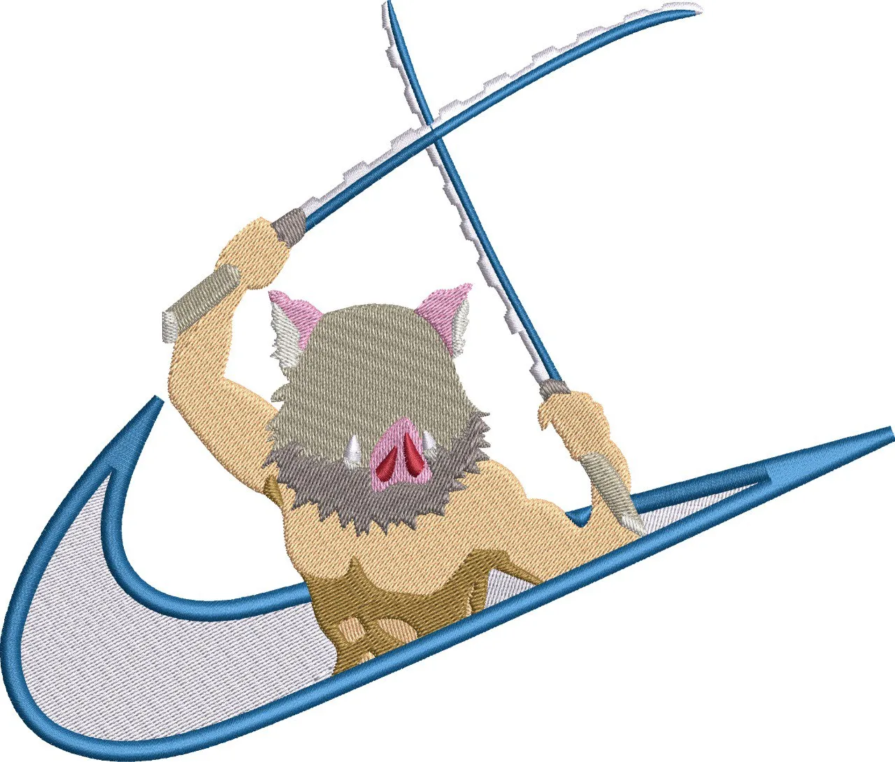 Main preview of  Inosuke Hashibira inside Nike Logo 