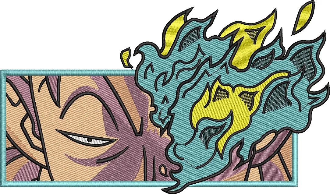 Main preview of  Intense Anime Eye with Blue Flames 