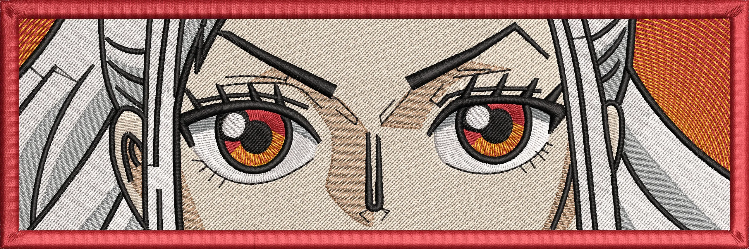Main preview of  Intense Anime Eyes Closeup Red Orange Embroidery Patch 
