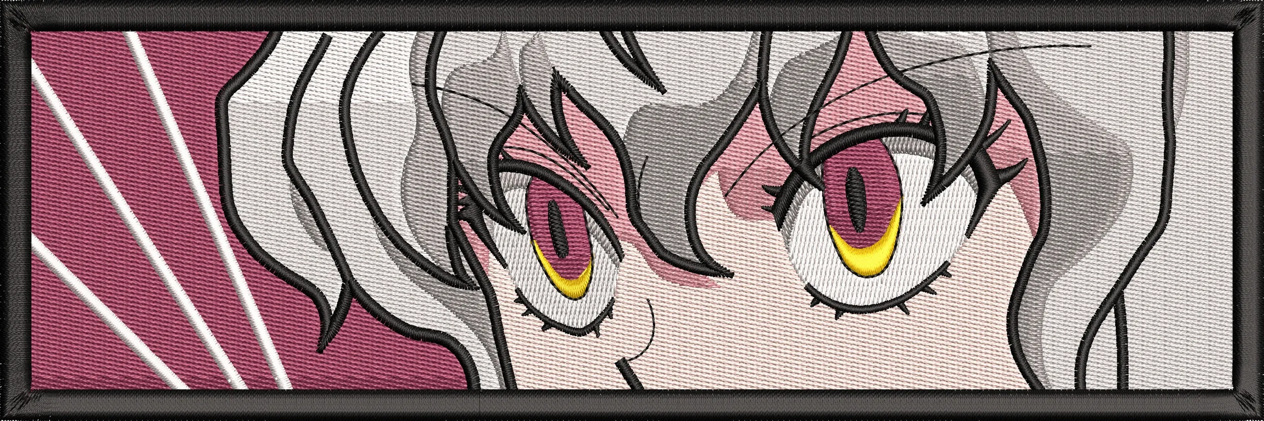  Intense Anime Eyes with Silver Hair  embroidery pattern preview