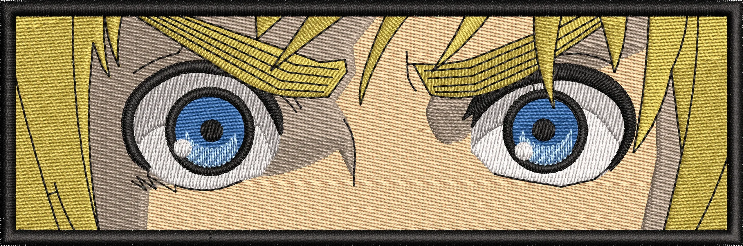  Intense Blue Anime Eyes Embroidery Patch  embroidery pattern preview