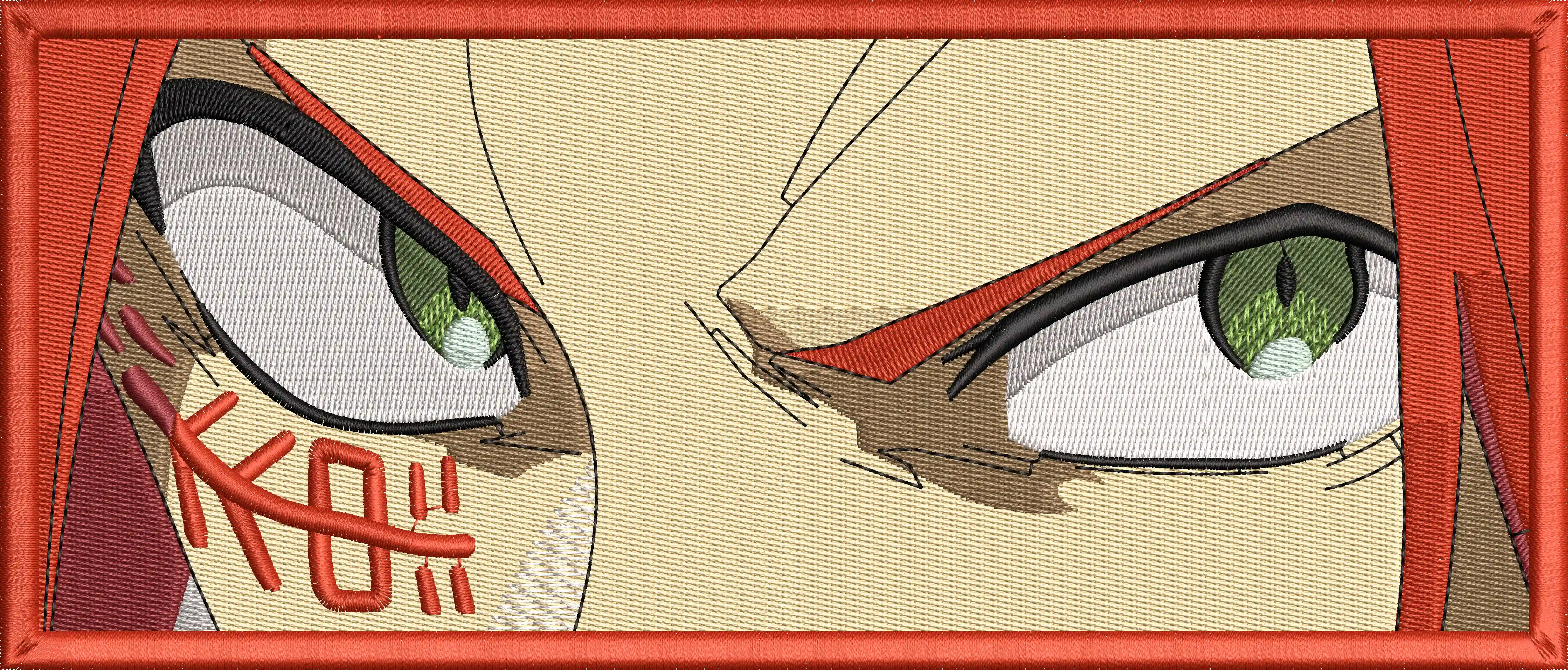 Main preview of  Intense Green Eyes Red Eyebrows Embroidered Patch 