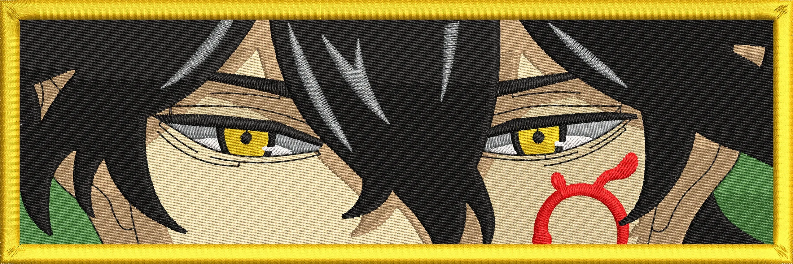 Main preview of  Intense Yellow Eyes Embroidered Anime Face 