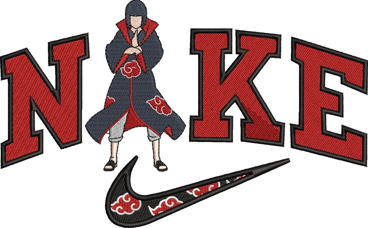  Itachi Uchiha Akatsuki in Nike Logo  embroidery pattern preview