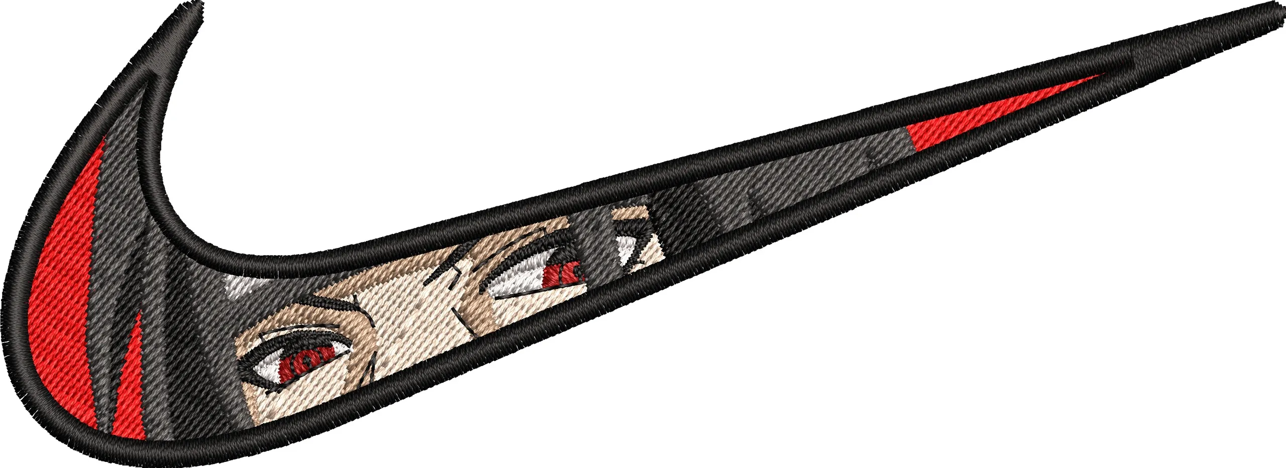  Itachi Uchiha Eyes in Nike Swoosh  embroidery pattern preview