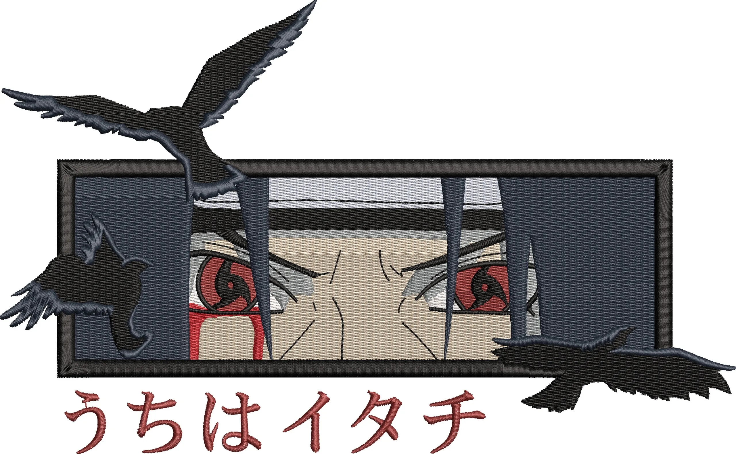Main preview of  Itachi Uchiha Eyes with Crows Embroidery 