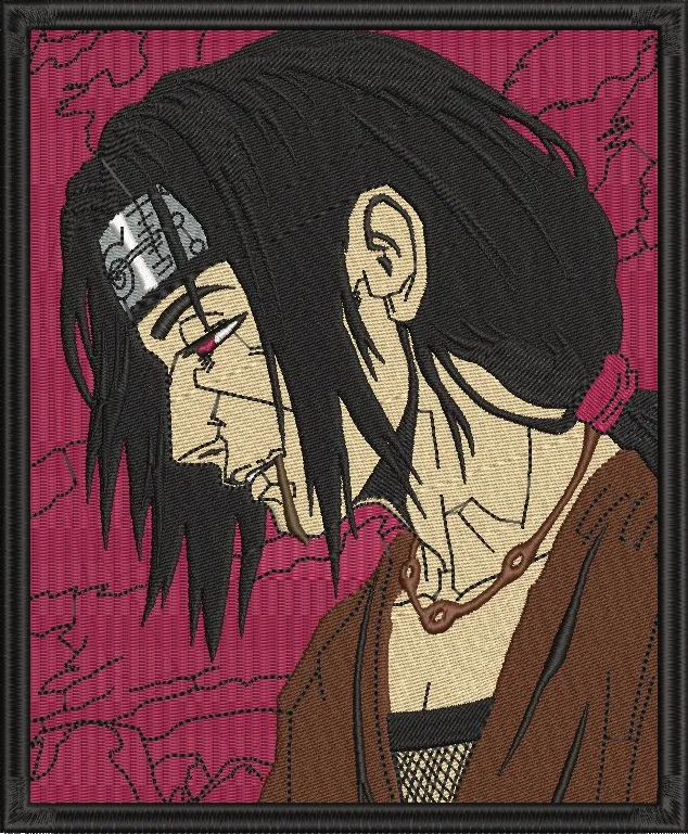  Itachi Uchiha Side Portrait Embroidery Style  embroidery pattern preview