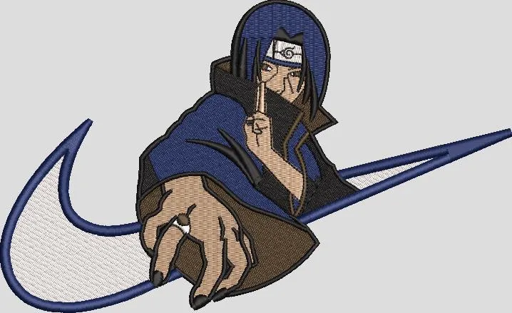  Itachi Uchiha with Nike Swoosh  embroidery pattern preview