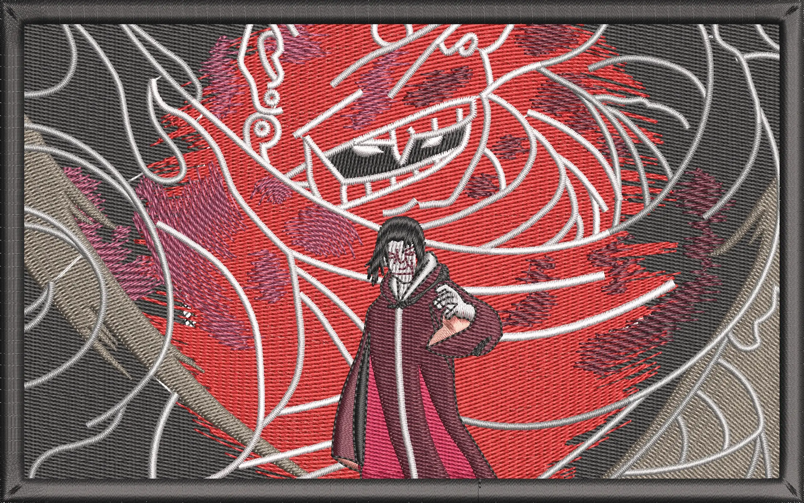  Itachi Uchiha with Red Susanoo Embroidered Patch  embroidery pattern preview