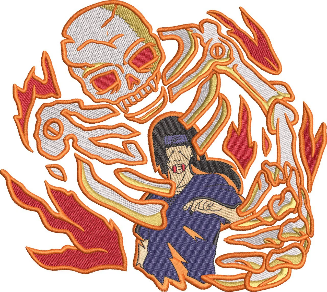 Main preview of  Itachi Uchiha with Susanoo Skeleton and Flames 