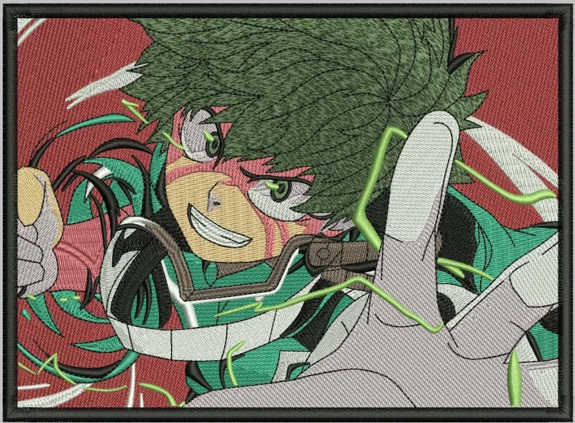  Izuku Midoriya Action Pose Embroidery Patch Style  embroidery pattern preview
