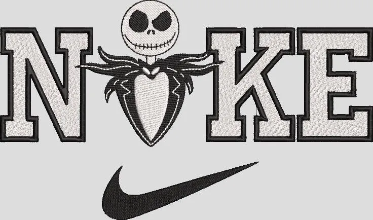  Jack Skellington in Nike Logo Parody  embroidery pattern preview