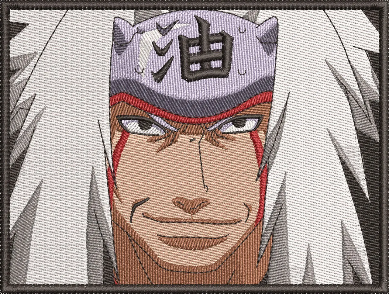  Jiraiya Face Close Up Embroidery Patch  embroidery pattern preview