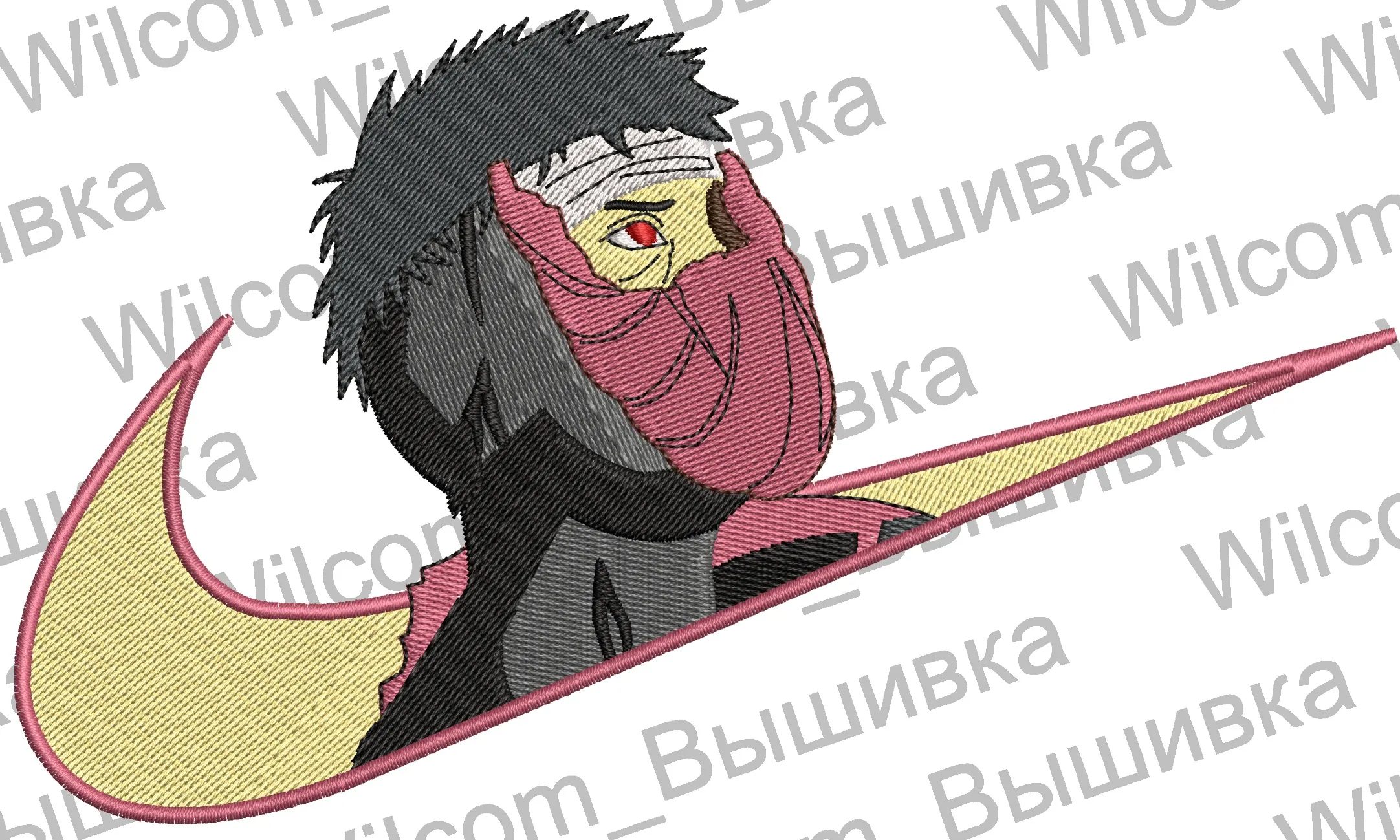  Kakashi Anbu Mask in Nike Logo  embroidery pattern preview