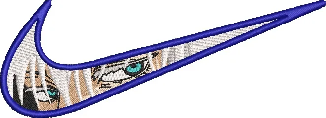  Kakashi Face in Blue Nike Swoosh  embroidery pattern preview