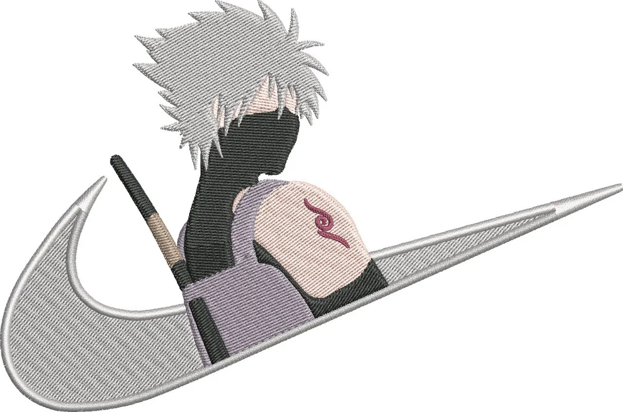  Kakashi Hatake in Nike Swoosh Embroidery  embroidery pattern preview