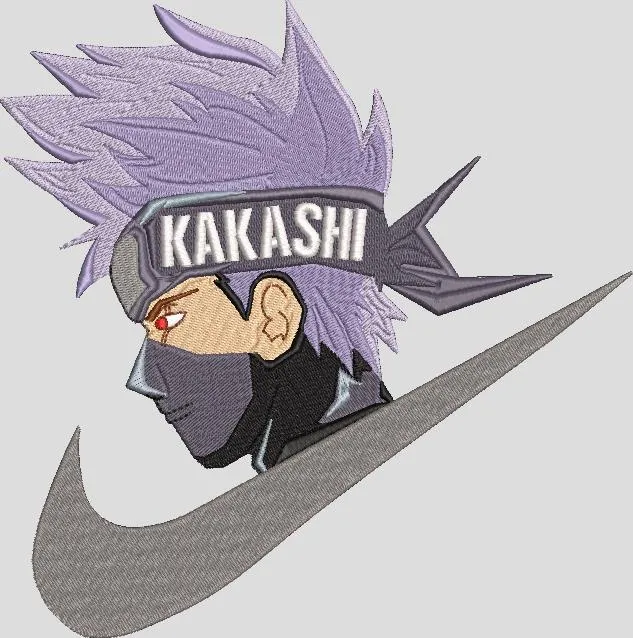  Kakashi Hatake with Nike Swoosh  embroidery pattern preview