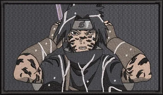  Kakashi Hatake with Tiger Stripe Curse Mark  embroidery pattern preview