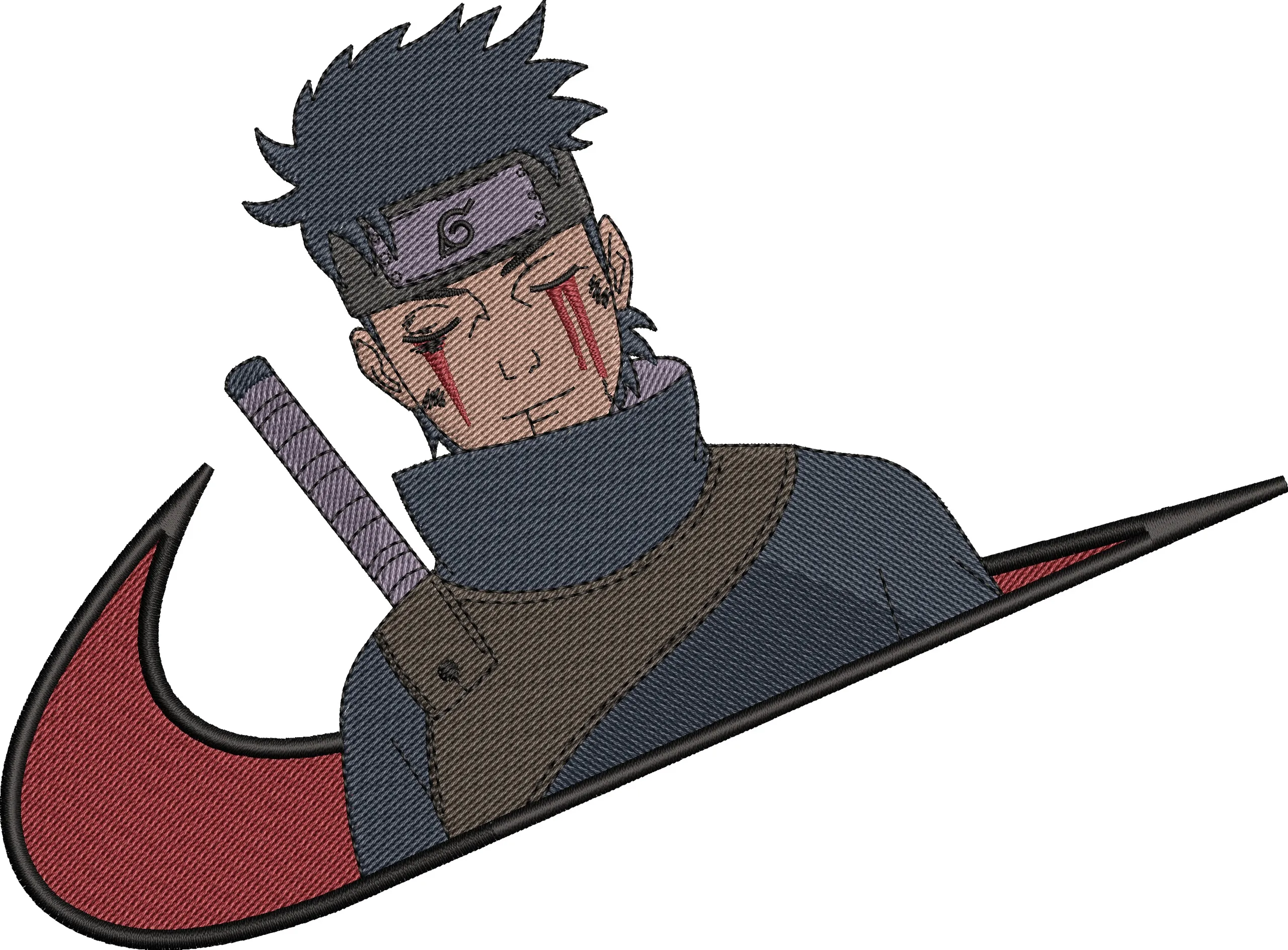  Kakashi in Nike Swoosh Embroidery  embroidery pattern preview