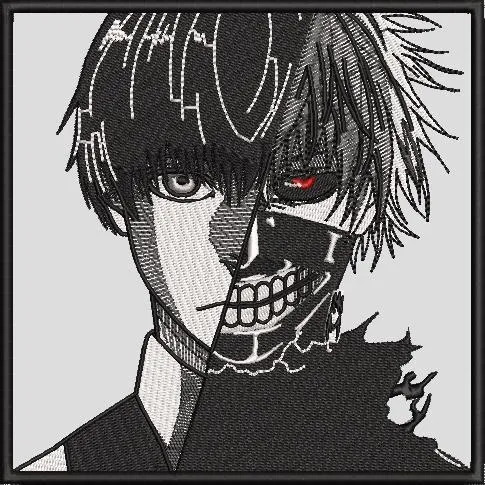  Kaneki Ken Split Face Mask  embroidery pattern preview