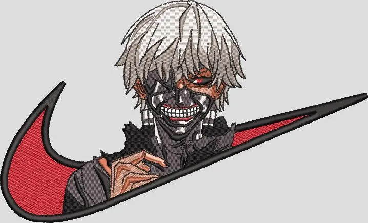  Kaneki Ken with Nike Logo  embroidery pattern preview