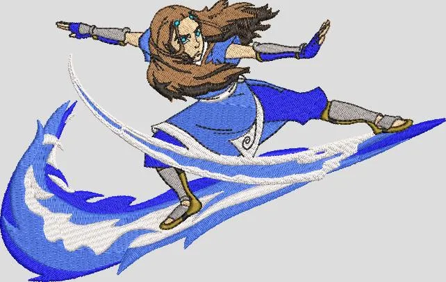  Katara Waterbending Attack Embroidery  embroidery pattern preview