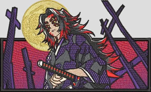 Main preview of  Kimetsu Samurai with Swords and Red Moon 