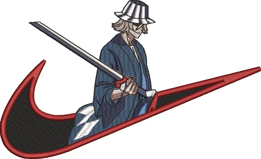  Kisuke Urahara with Sword in Nike Logo  embroidery pattern preview