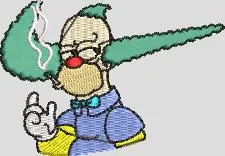 Main preview of  Krusty the Clown Smoking Meme Embroidery 