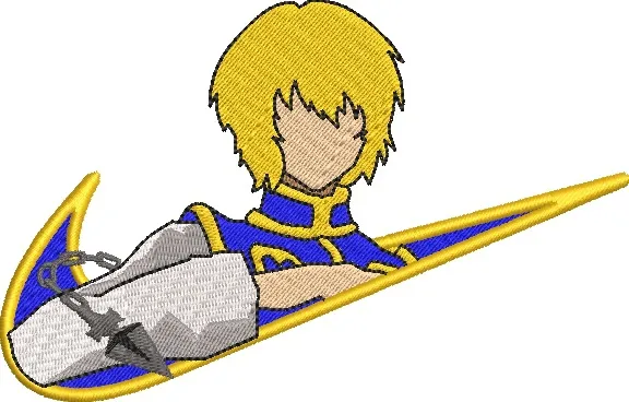  Kurapika in Nike Swoosh  embroidery pattern preview
