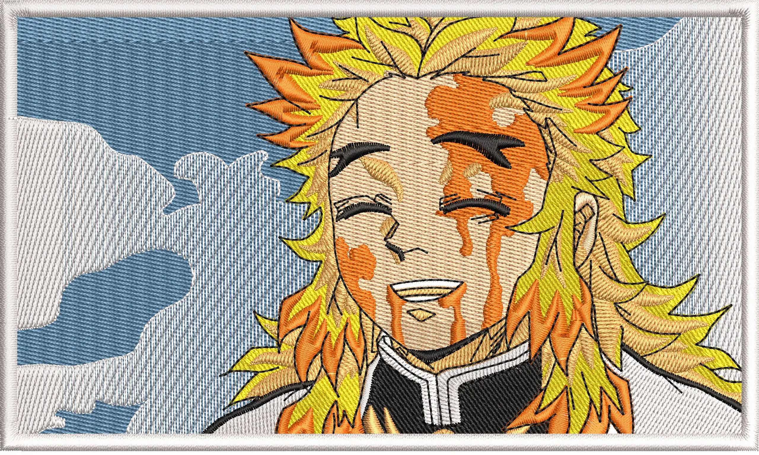 Main preview of  Kyojuro Rengoku Smiling Embroidered Patch 