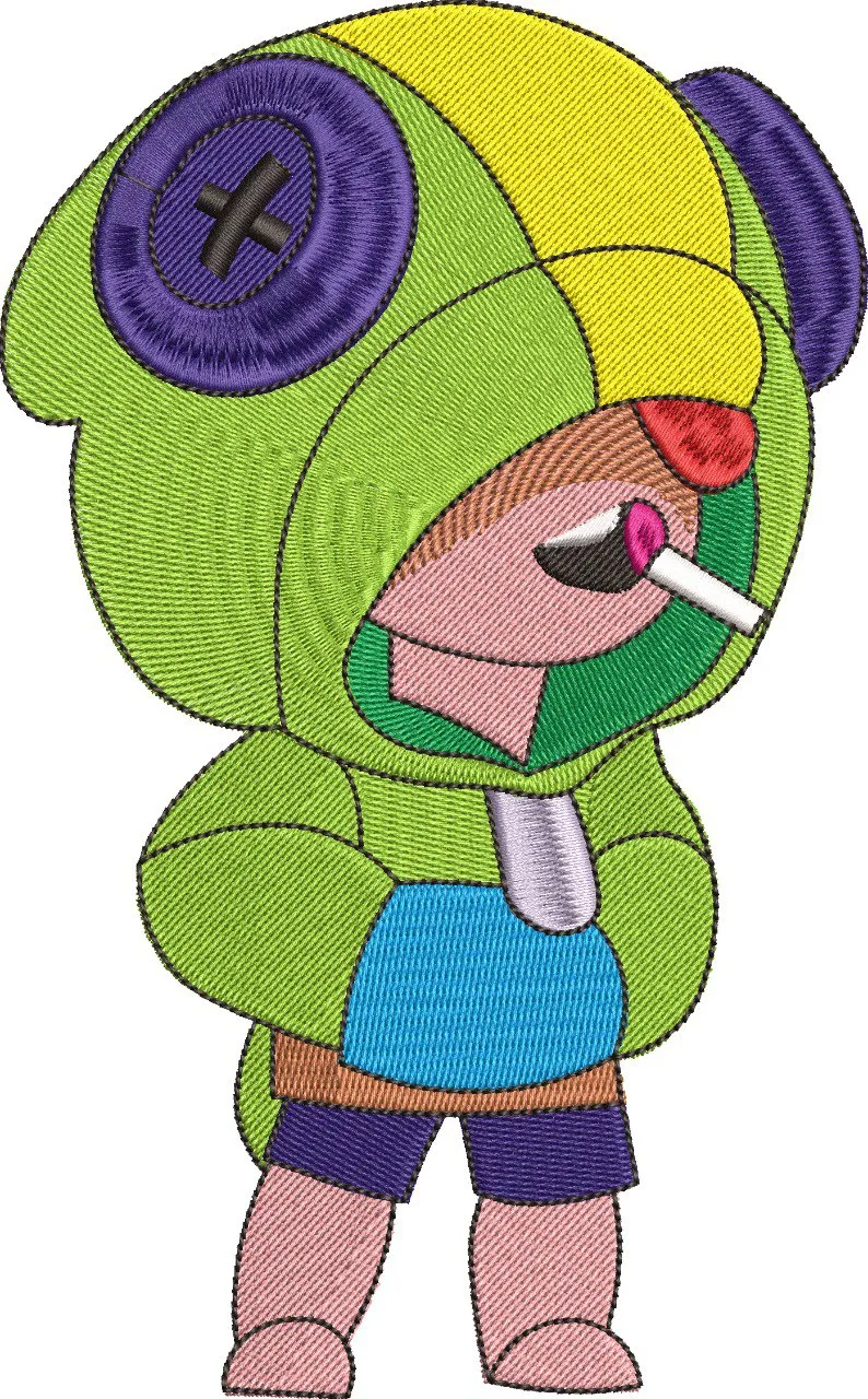  Leon from Brawl Stars Embroidered Style  embroidery pattern preview