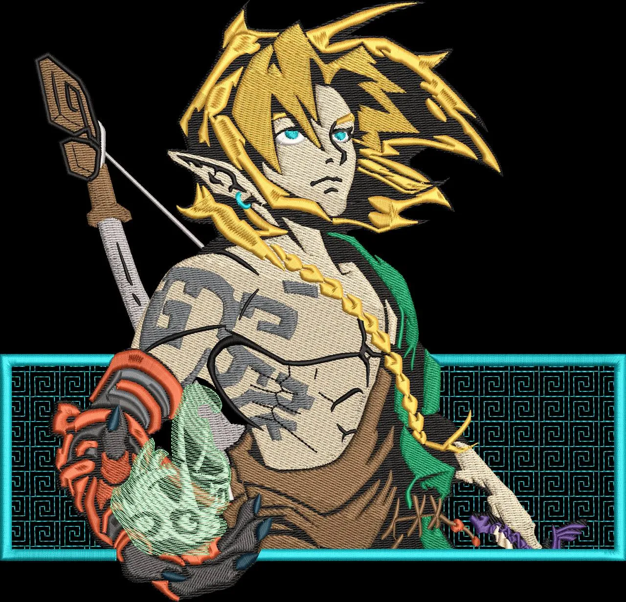  Link with Glowing Arm and Sword  embroidery pattern preview