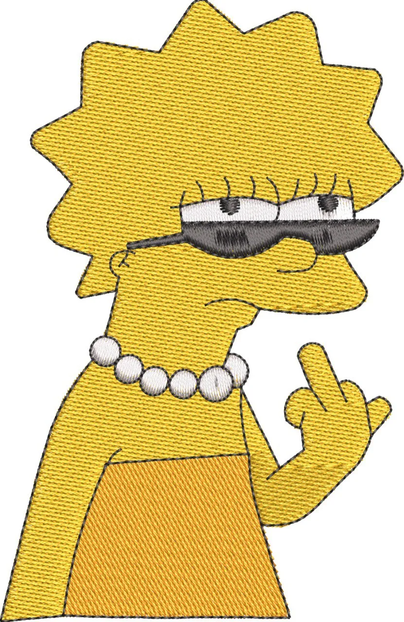 Main preview of  Lisa Simpson Attitude Sunglasses Middle Finger Embroidery 
