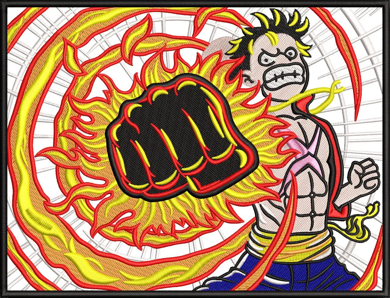 Main preview of  Luffy Fire Fist Attack Embroidery Art 