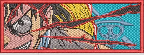  Luffy Gear Second with Straw Hat Pirates Logo  embroidery pattern preview