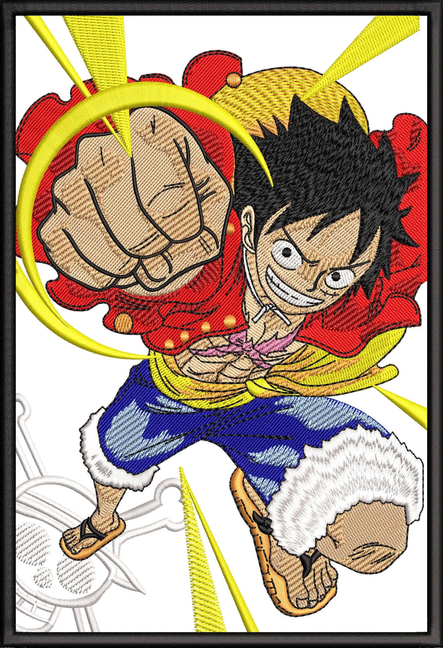  Luffy Punch Action Embroidery  embroidery pattern preview