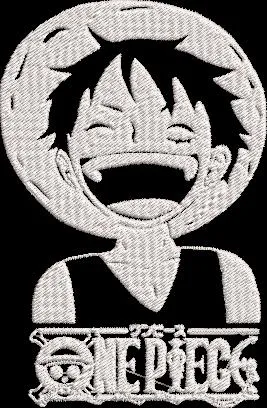  Luffy with One Piece Logo Embroidery  embroidery pattern preview