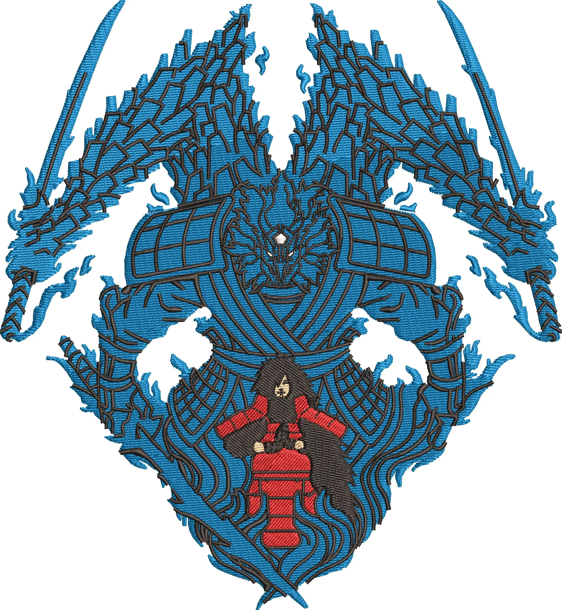  Madara Uchiha with Blue Susanoo Embroidery  embroidery pattern preview