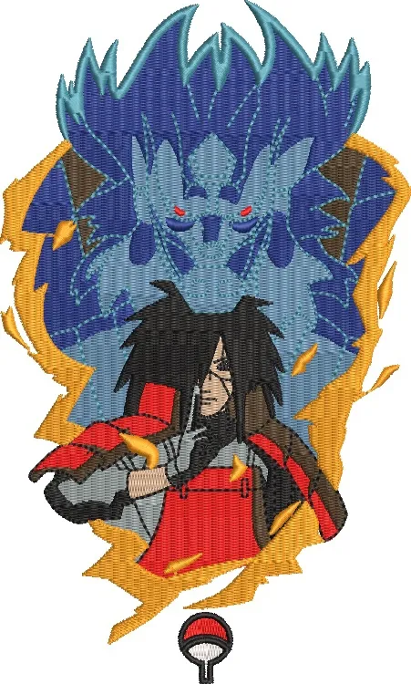  Madara Uchiha with Susanoo and Uchiha Clan Symbol  embroidery pattern preview