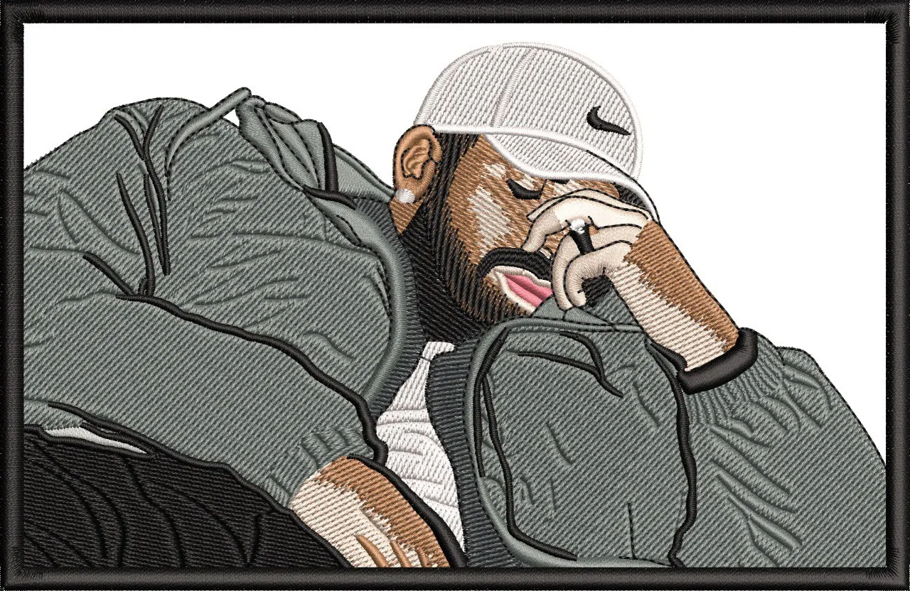  Man in Nike Cap Embroidery Style Portrait  embroidery pattern preview