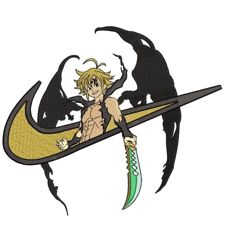  Meliodas with Nike Logo and Shadow Effects  embroidery pattern preview