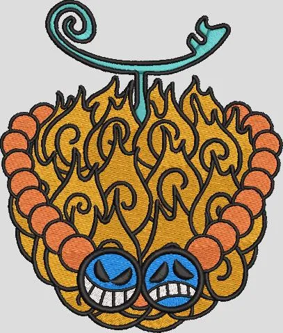  Mera Mera no Mi One Piece Devil Fruit Embroidery  embroidery pattern preview