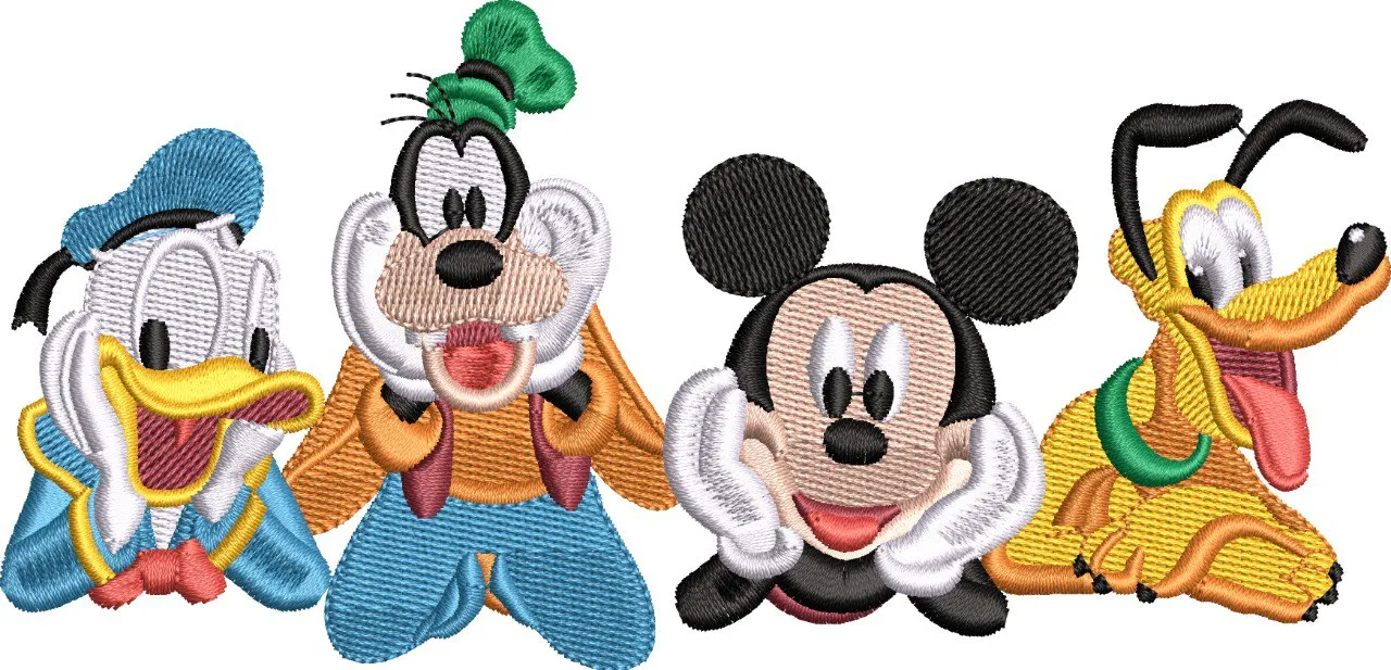 Mickey Donald Goofy Pluto Embroidery Patch  embroidery pattern preview
