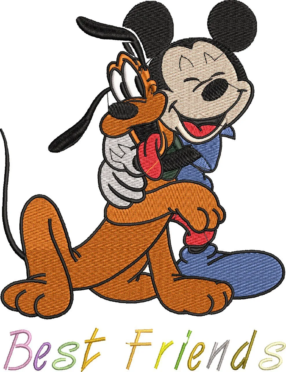  Mickey Mouse and Pluto Best Friends Embroidery  embroidery pattern preview