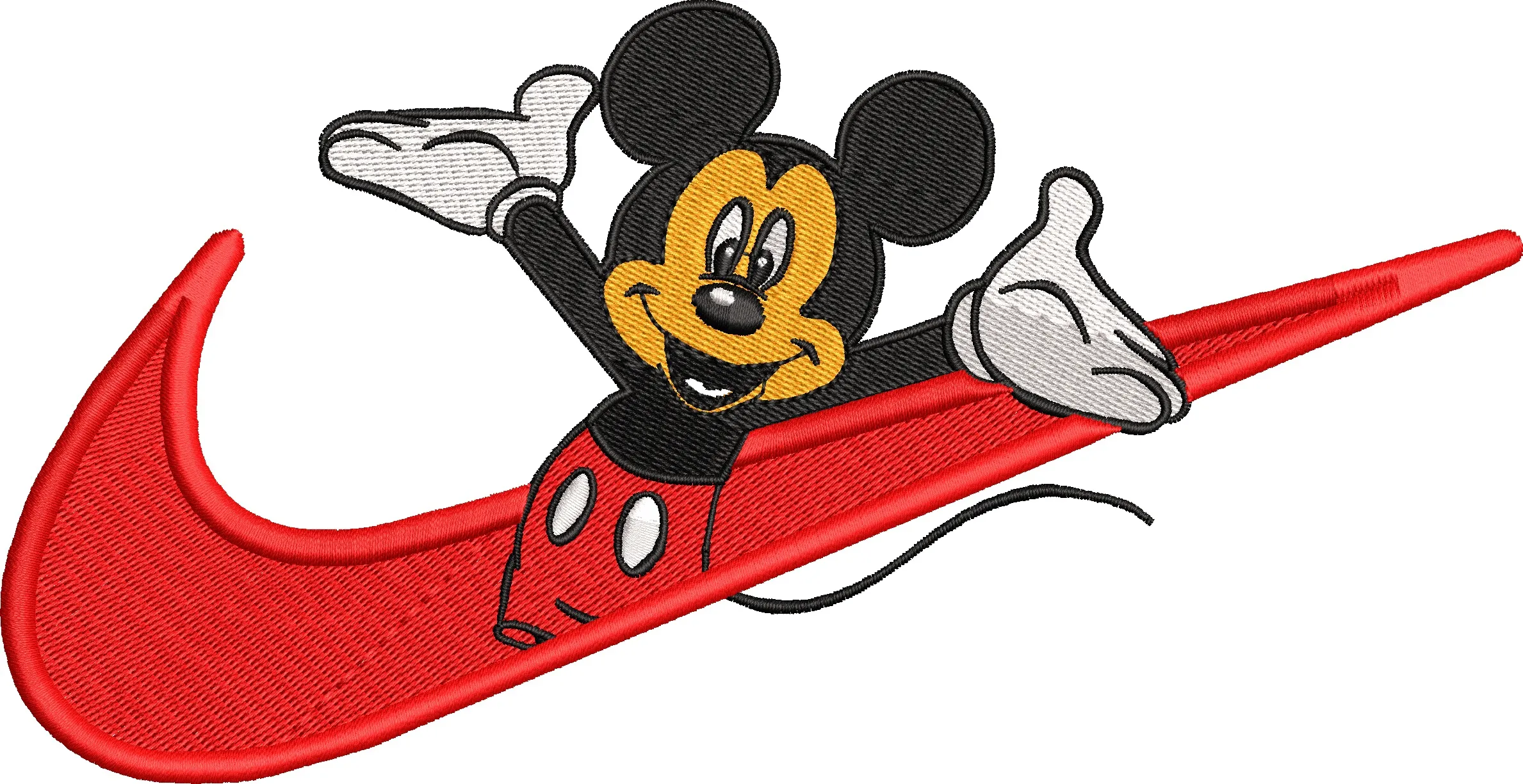 Main preview of  Mickey Mouse with Red Nike Swoosh 